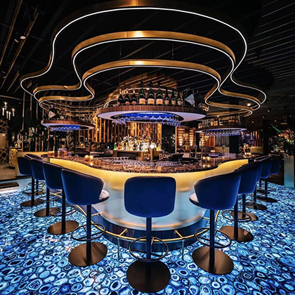 Netherlands kate Restaurant Blue Agate Backlit Floor